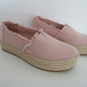 TOMS Valencia Platform Espadrille  Womens Pink Flats Casual  size 8.5